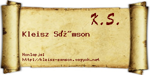 Kleisz Sámson névjegykártya
